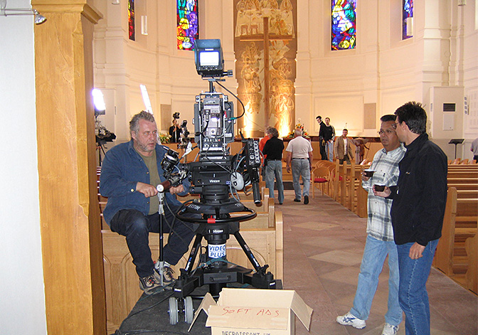 Tournage d’une messe télévisée